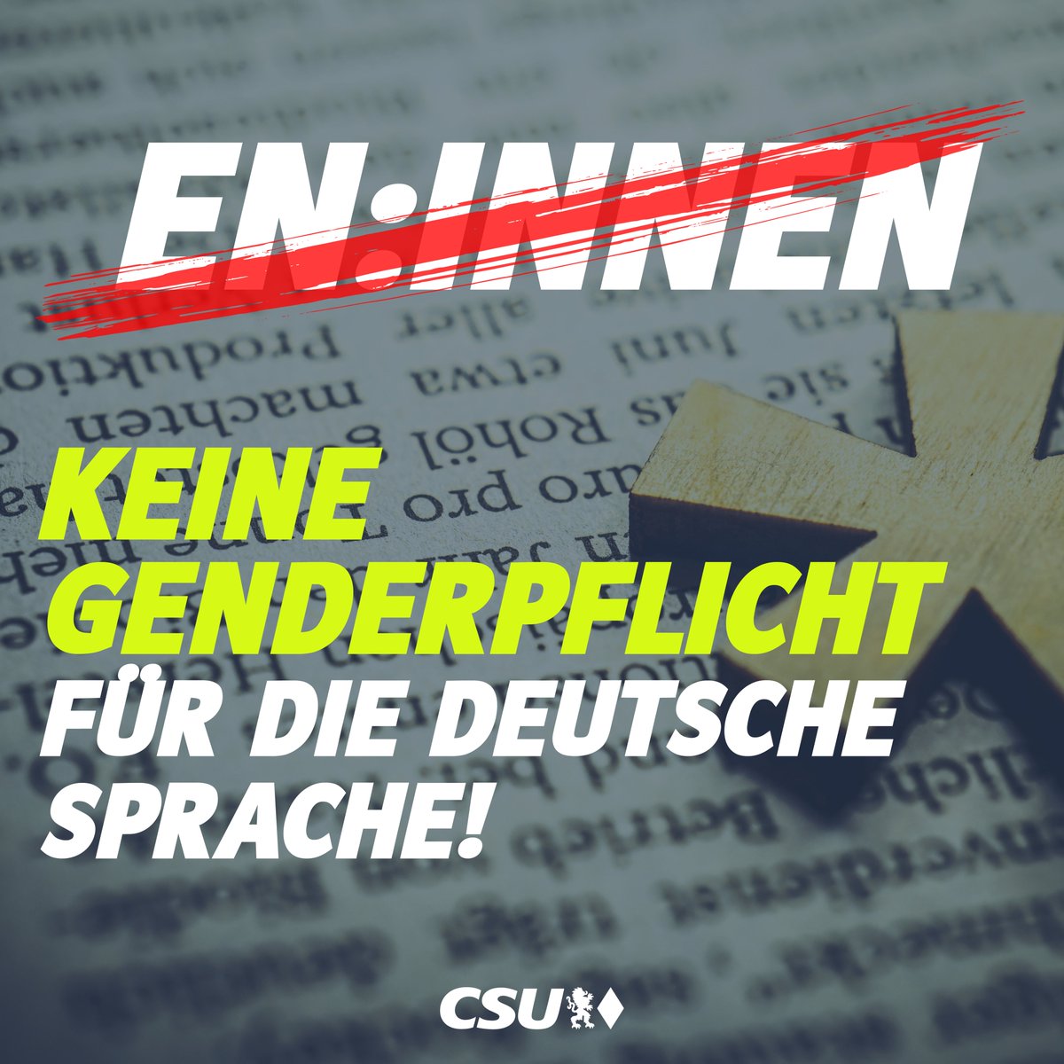 Wir stehen zum Grundsatz: Leben und leben lassen. Wer privat #gendern möchte, kann das gerne machen, aber wir stellen uns klar gegen jeden Zwang!