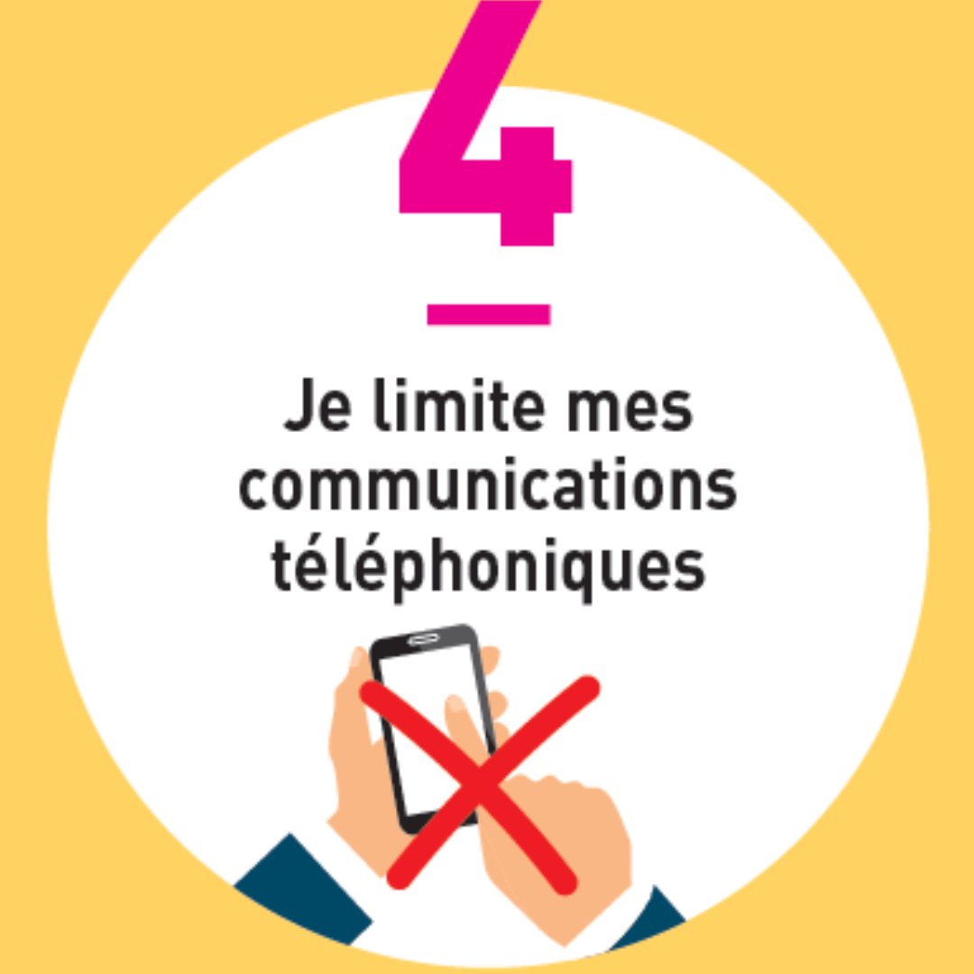 Prefet_82's tweet photo. #exercicenucléaire |
4e réflexe : limiter ses communications téléphoniques🤳 
Ne saturez pas les réseaux de communication. Ils sont nécessaires à l’organisation des secours 🚒 et à la transmission de l’information.

#tarnetgaronne #TousResilients #radioprotection https://t.co/QLiNzEmNCV