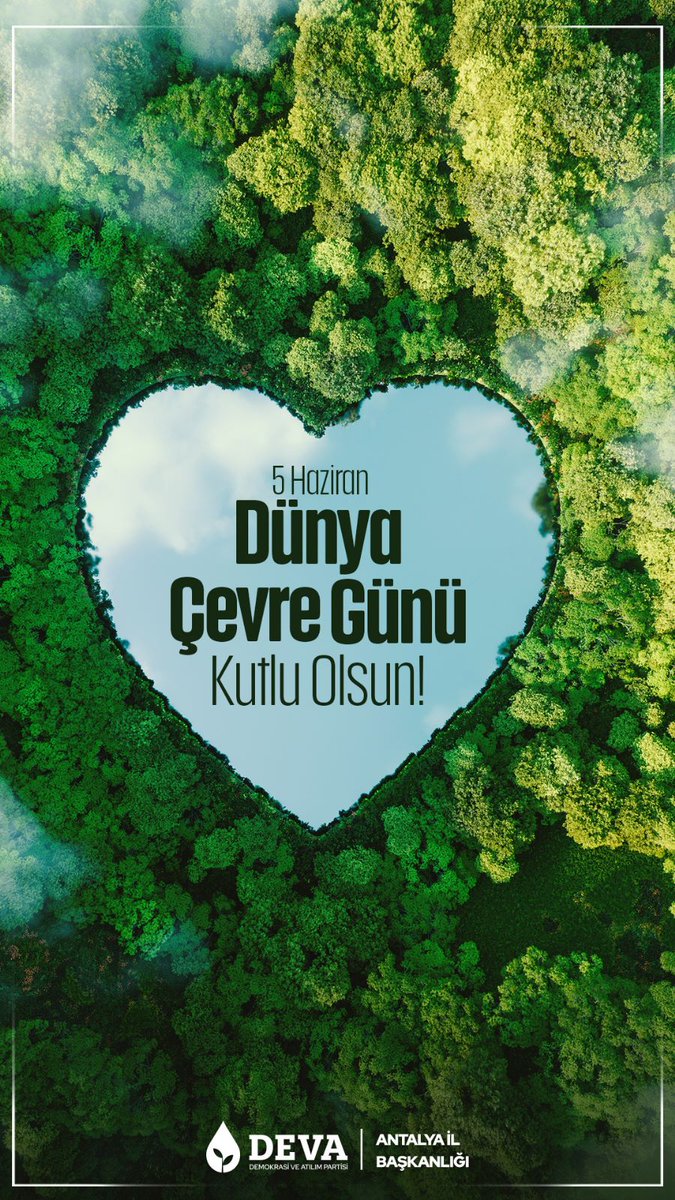 Doğayı korumak geleceğini korumaktır. Yeşili korumak, yaşadığımız dünyayı temiz tutmak hepimizin geleceğe olan borcumuzdur. #çevregünü <a href="/devapartisi/">DEVA Partisi</a> <a href="/alibabacan/">Ali Babacan</a>  @emrekarasin_ <a href="/ozlemarlier/">Özlem Arlıer💧</a>