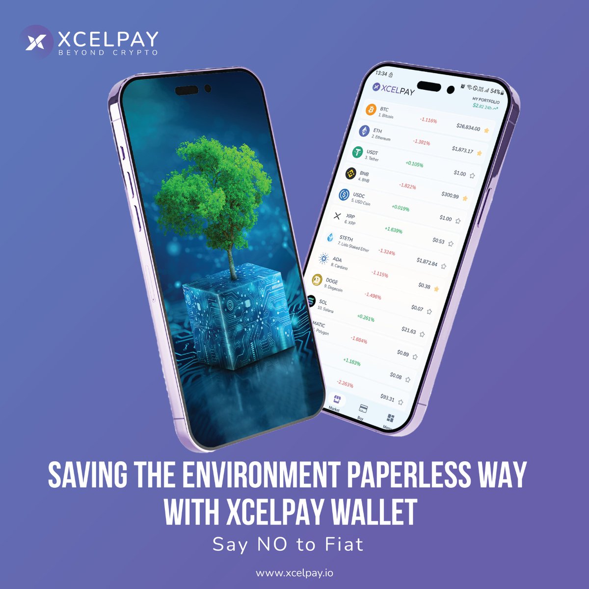 XcelPayWallet's tweet image. Happy World Environment Day! 🌿🌍 

💚 Embrace a paperless lifestyle, say no to fiat. Let's save our precious environment. Together, we can make a difference, one digital transaction at a time. 

Join the eco-revolution with Xcelpay Wallet!📱

#SaveTheEnvironment  #XcelPay #DeFi