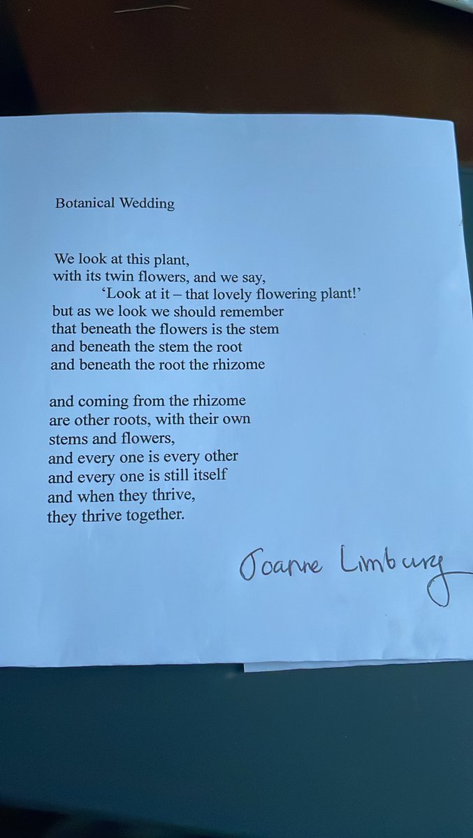 Wrote this poem, #BotanicalWedding for my friends  Ren and Kelly. With their permission, I’m offering it for general use. It’s hard to find the right #WeddingPoem. Do use/share/RT. @grafiklanguage