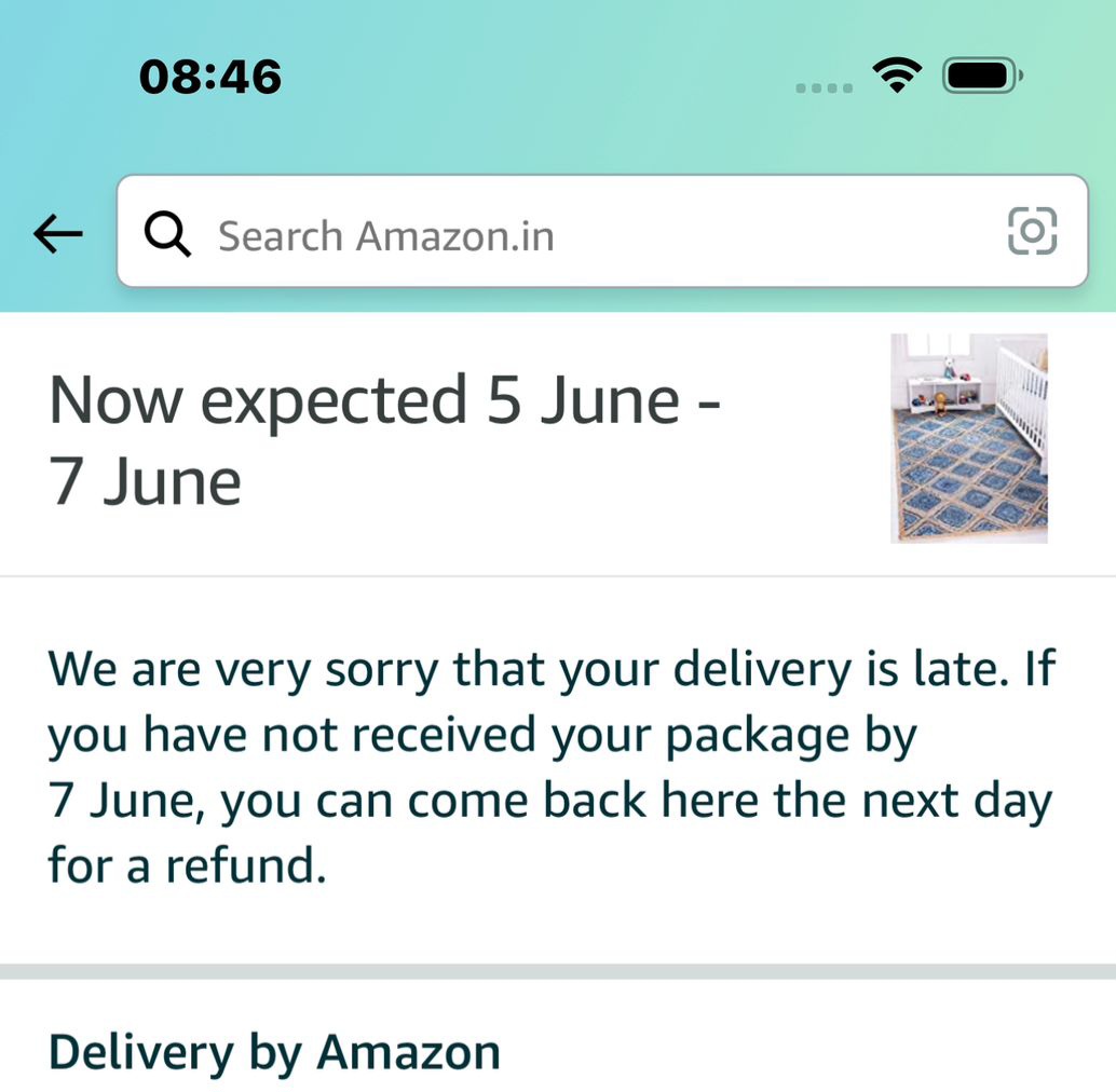 CheralaSaipavan's tweet photo. @amazonIN @JeffBezos @AmitAgarwal Seriously? Looks like you are busy celebrating 10 year anniversary and delaying all my deliveries. BTW I'm prme member. https://t.co/2kU1OsjhuO