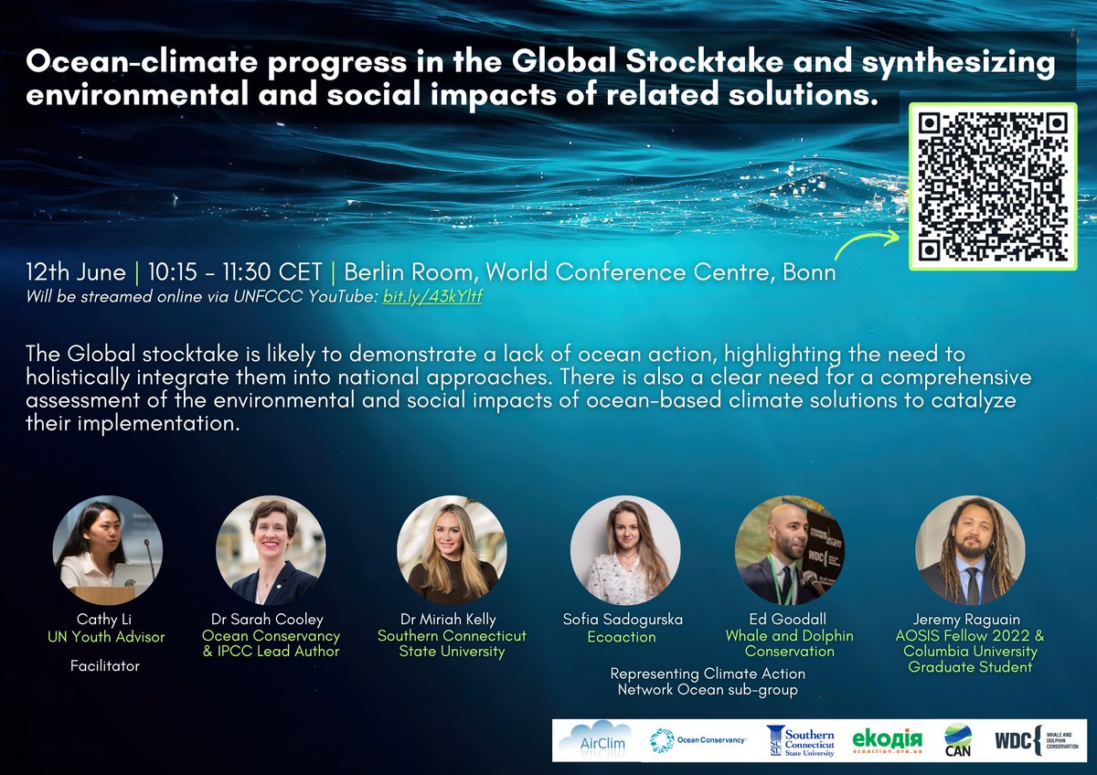 edgoodall's tweet photo. The #BonnClimateConference has started! Join us next week as we discuss a lack of ocean action and the need for much more holistic approach to ocean-based climate solutions.
I'll be representing @whalesorg and the @CANIntl Ocean sub-group alongside other #Ocean heroes! https://t.co/DVLM4f8iAn