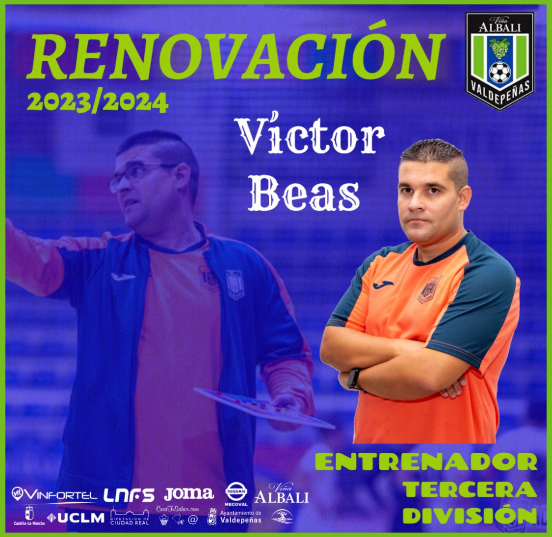 BaseAzulonaFS's tweet photo. 🔵 RENOVACIÓN TERCERA 🔵

🧑‍🏫 VÍCTOR BEAS

El entrenador del Viña Albali B, Víctor Beas, continuará entrenando al Tercera División.

Tras la gran temporada rozando el título, el albaceteño seguirá un año más.

Gracias por ayudar a crecer nuestra cantera y mucha suerte míster 💪💙 https://t.co/2spKkgPJnz