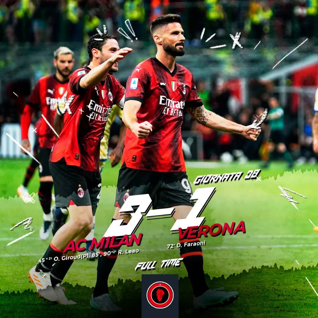 Pertandingan terakhir ditutup dengan Penalti Giroud, Brace Leao, dan Airmata Ibra

#GODBYE
#milanistiIndonesia #milanistibanjarbaru #acmilan #banjarbaru