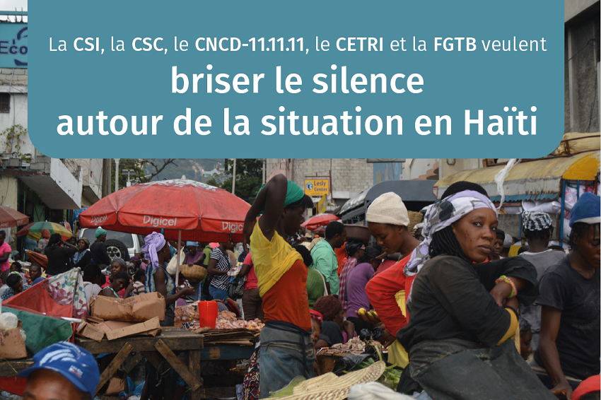 CETRI_'s tweet photo. 🇭🇹 Ce soir à 19h !
La CSI (@ituc), @La_CSC, le @cncd111111, le @CETRI_ & la @syndicatFGTB veulent briser le silence autour de la situation en #Haïti.
Avec les syndicalistes Jacques Belzin (#CTH) & Jean Bonald Golinsky Fatal (#CTSP).
Entrée libre
👉 https://t.co/kNcqTvjBB3 https://t.co/OoNynqVkGc
