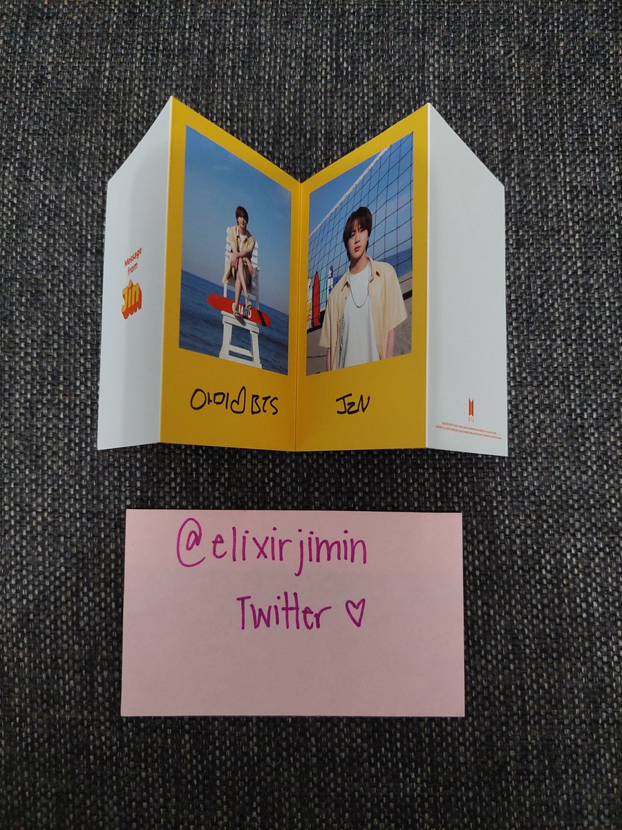 elixirjimin's tweet image. wts lfb ph

✨ BTS Jin message card

➡ ₱60

#elixirjmnonhands
🏷 bts seokjin butter mc