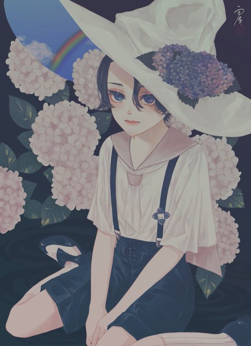 「blue eyes hydrangea」 illustration images(Latest)｜4pages