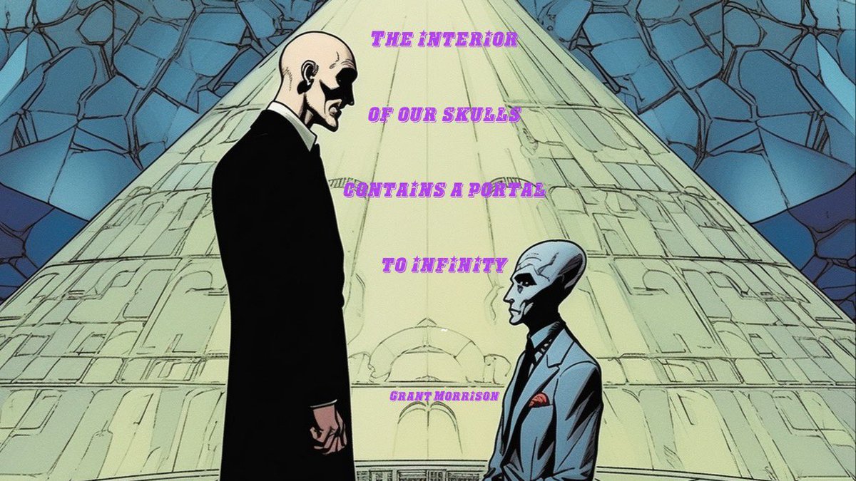 bugsyshutterbug's tweet photo. “The interior of our skulls contains a portal to infinity” ~ @grantmorrison 

#grantmorrison #alien #quote #quoteoftheday #quotestoliveby #wisewords #Wisdom #midjourney #MondayMood #MondayMotivation #pyramid #AIArtworks #magik #sigil #occult #magician #comic #comicbook #artist https://t.co/IjGeiGLJdH