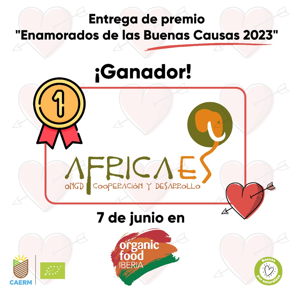 caermurcia's tweet photo. ✅El 7 de junio en @organiciberia entregaremos el premio #enamoradosdelasbuenascausas a #AfricaES en el stand del @caermurcia
✔Nos acompañarán Pedro A. Fernández, tesorero y fundador; y Marisa Marín García, presidenta de la asociación
¡Enhorabuena 😊!
#concursosolidario https://t.co/HOuUnY4usA