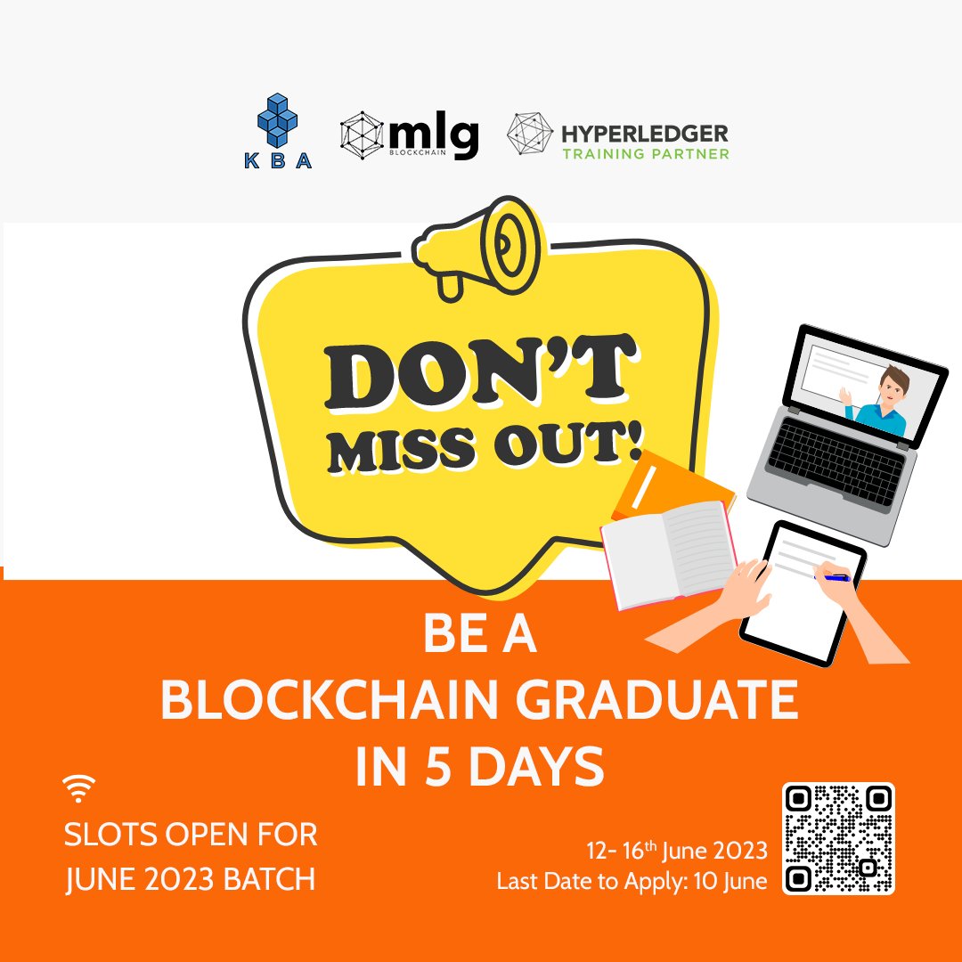 kbaiiitmk's tweet photo. ATTENTION ALLποΈποΈποΈποΈποΈποΈποΈ DON'T MISS OUT ππππππ
5 Days #Blockchain Training Starting on 12th of June.
Registration Deadline: 10th of June, Registration Link: https://t.co/gEoTLpzGmJ
Training Mode: 5 Days I Virtual I Monday-Friday
#training #online #instructorledtraining https://t.co/orY2vCCcEz