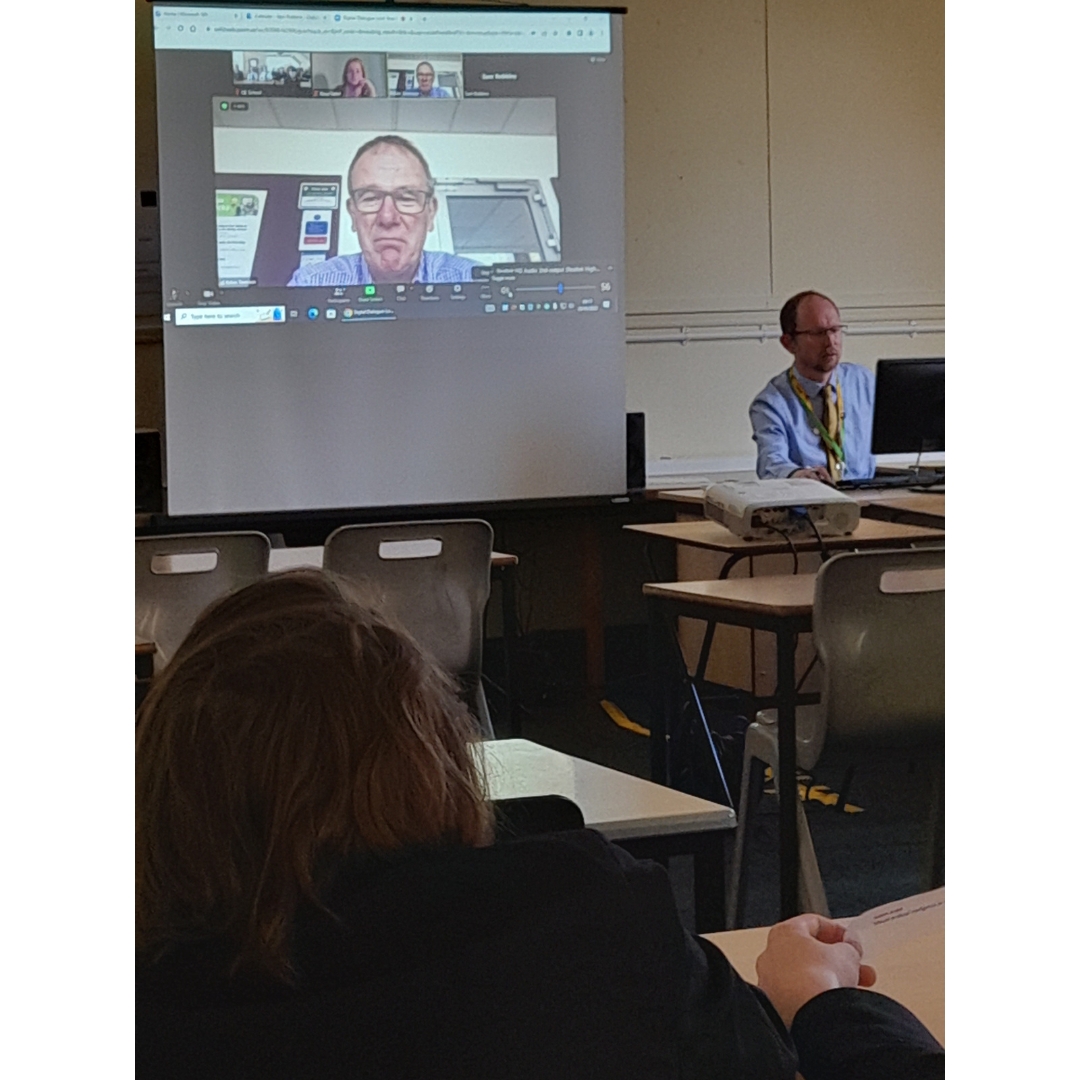 As part of our @epasorguk programme, Ambassadors held a digital surgery for Yr 10 with former Member of European Parliament and current member of House of Lords, Lord Teverson. They both asked and answered questions. All found the surgery super interesting, including our guest!