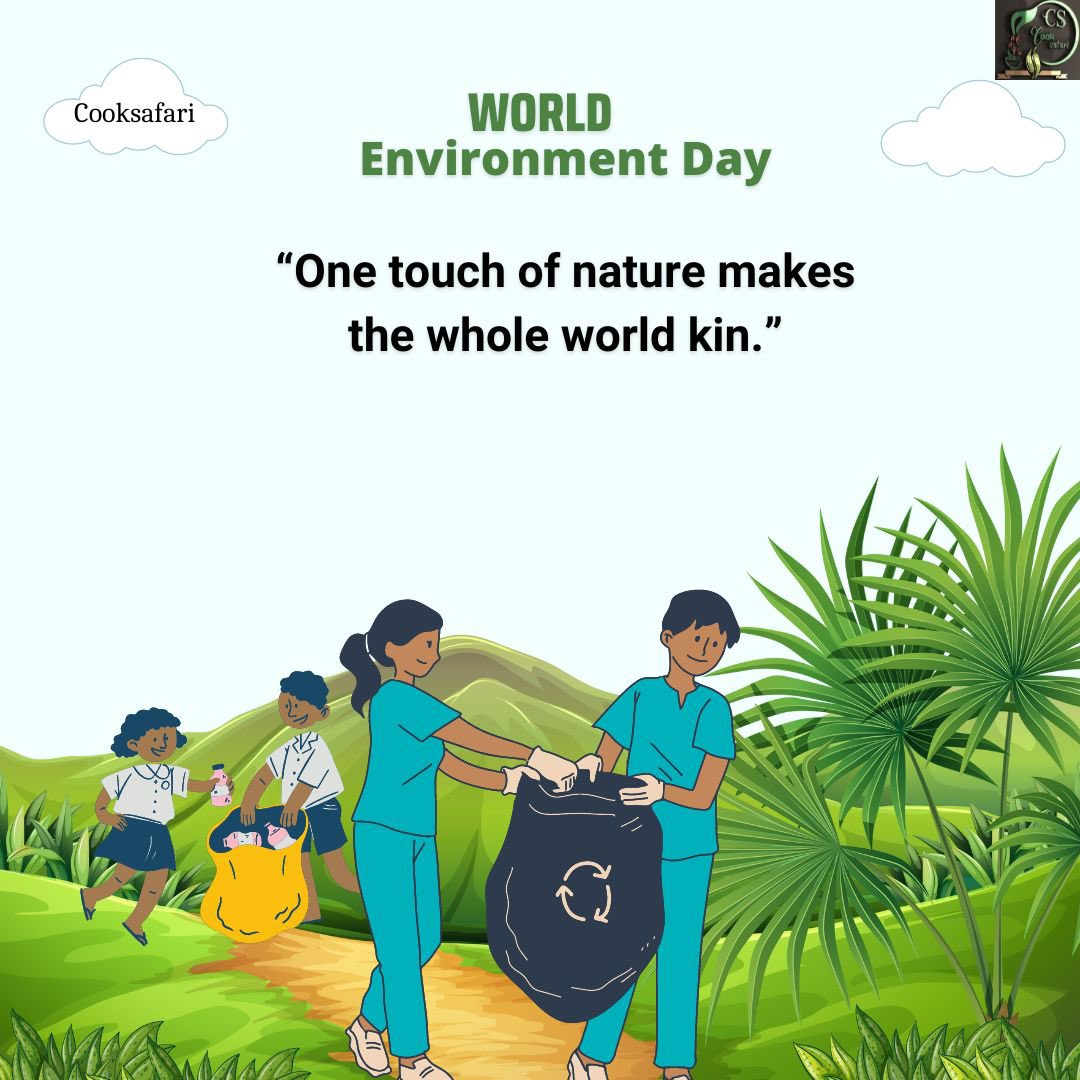 CookSafari's tweet photo. Celebrations of World Environment Day come with a promise to save the environment and the world.

We pledge to take care of our earth and ensure ecosystem restoration

#WorldEnvironmentalDay #cooksafari #ecofriendly #ecosystem #WorldEnvironmentDay #cookfresh #cookingpartner https://t.co/VXHPPIMcYJ