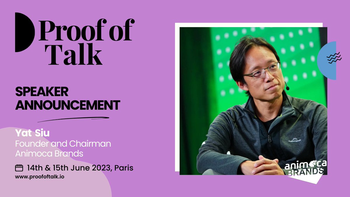 Let’s follow the path of innovation, where blockchain technology converges with gaming and entertainment. 👾

We will be led by @ysiu, co-founder and executive chairman of @animocabrands!

Meet him during #ProofOfTalk, @madparisfr, Louvre Palace, on June 14th and 15th.
👉…