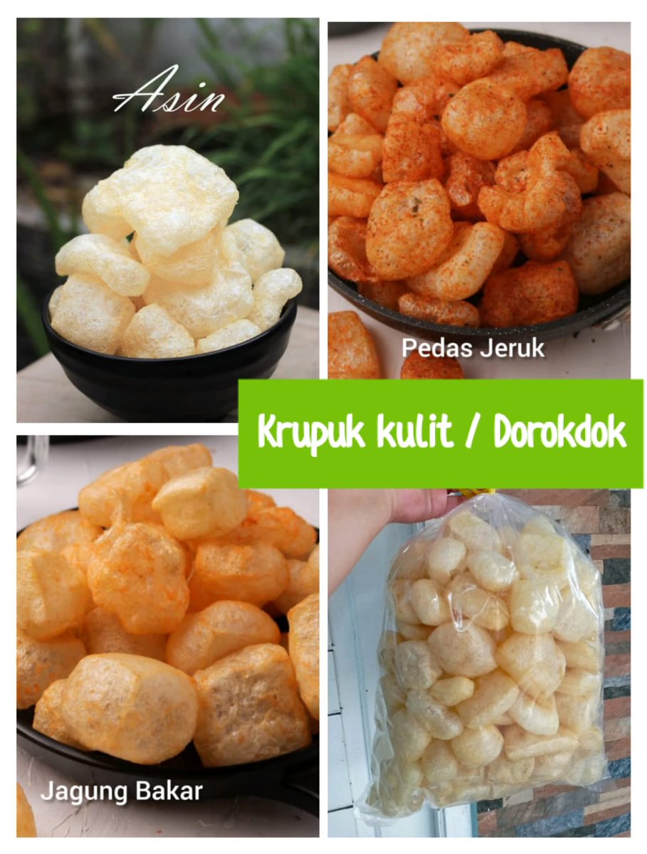 mayasant's tweet image. Hadir kembali dorokdok nya....

4 varian : Original, pedas Jeruk, jagung manis, jagung bakar

Harga :

250gr = 50k
500gr = 95k

*Belum termasuk Ongkir yaaa....*