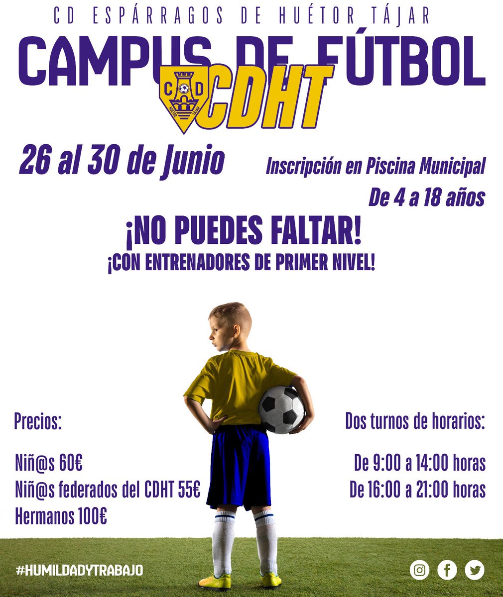CDHuetorTajar's tweet photo. ⚽️CAMPUS⚽️

Que mejor manera que empezar el verano con un campus con piscina 🏊‍♂️, fútbol ⚽️, amigos 👦🏼, compañeros 🫂y sobre todo 
💥entrenadores de 1º NIVEL💥

‼️NO PUEDES FALTAR‼️

#SentimientoHT
💛💙💛 https://t.co/gOrHpo8Mdf
