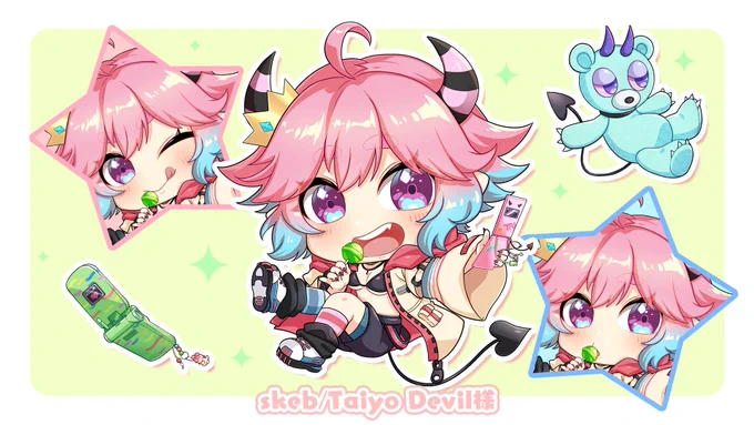 skebで描かせて頂いたもののです! こんな感じで可愛いをお届けします!!!