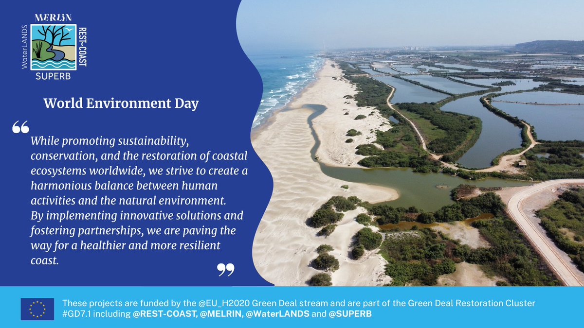 🌍🌱 Happy World Environment Day!
Together with out <a href="/EUgreenresearch/">EU green research</a> sister projects, we promote #sustainability, #conservation and #nature restoration!
REST-COAST is actively addressing the key #coastal #ecosystem challenges. Let's protect and preserve our coasts together.🌊