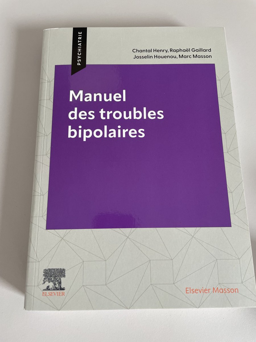 sebastien_gard's tweet photo. Sortie de notre ouvrage collectif « Manuel des troubles bipolaires » chez ⁦@elseviermasson⁩ . Merci à mon ami ⁦@floportabonete⁩ de m’avoir accompagné dans l’aventure ! ⁦👏 @chantalHenry9⁩ R.Gaillard J.Houenou et M.Masson ⁦@ch_perrens⁩ ⁦@GhuParis⁩ https://t.co/fEOPPKGacT