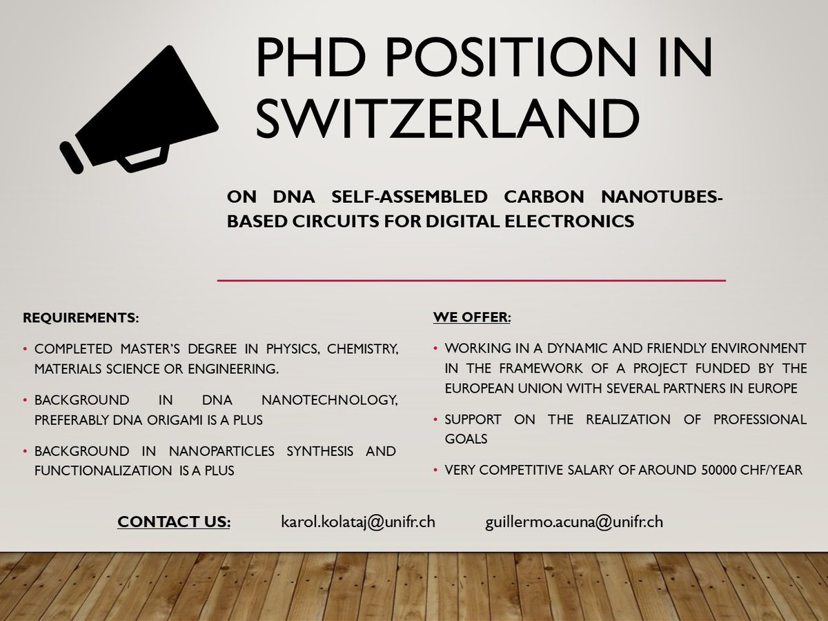 Spread the word! PhD position available in our group 😀 #dna #nanotechnology #origami #plasmonics #carbon #nanotubes

More information 👇
euraxess.ec.europa.eu/jobs/109649
sites.google.com/view/group-acu…