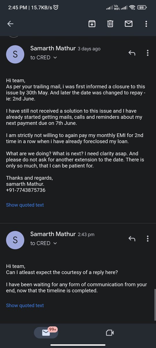 RealTalkBySam's tweet photo. Hi @kunalb11 @CRED_club @CRED_support how do you explain a customer support team which does not even reply back after multiple attempts? My money worth INR 60K is at stake and all I receive from your end are multiple pushback with no closure. To top it, the team is not responding https://t.co/HbxSCa2C8v