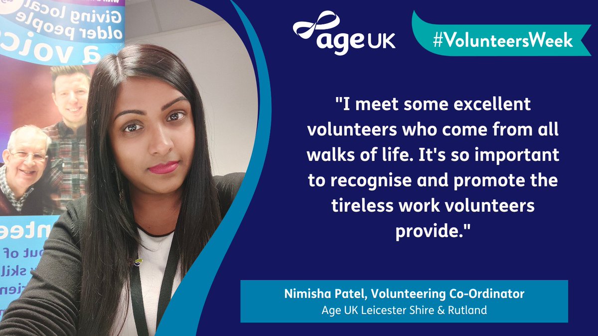 age_uk's tweet photo. As part of our #VolunteersWeek celebrations, we spoke to several Volunteering Leaders across the Age UK network of charities who each had a special message of thanks for Age UK volunteers. 💜

Find your nearest Age UK volunteering opportunity here 👉 https://t.co/1ErAPW3zRa https://t.co/CQUbbWfygB