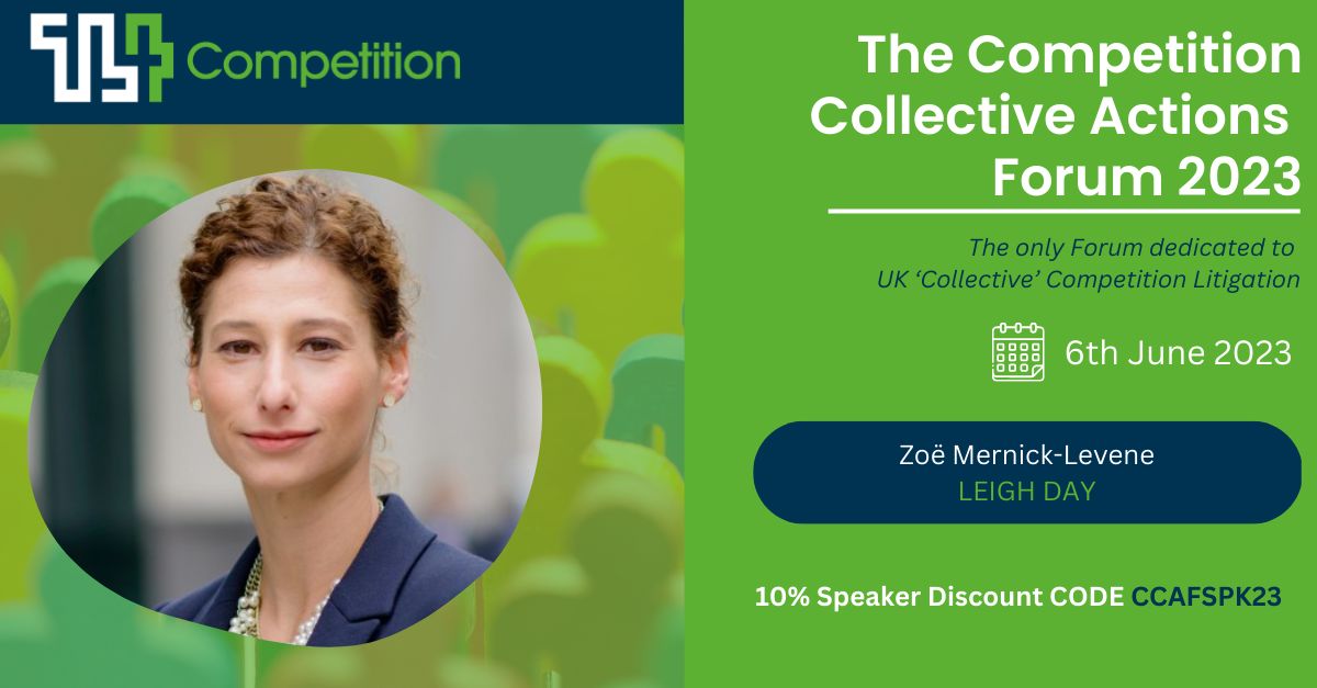 LeighDay_Law's tweet photo. At tomorrow’s Competition Collective Actions Forum 2023 conference, Zoë will be discussing Interplay with Data Protection, ESG, Consumer Liability and Crypto, alongside many other leading practitioners. #CollectiveActions #Competition #Forum2023 https://t.co/9D967iSYhW