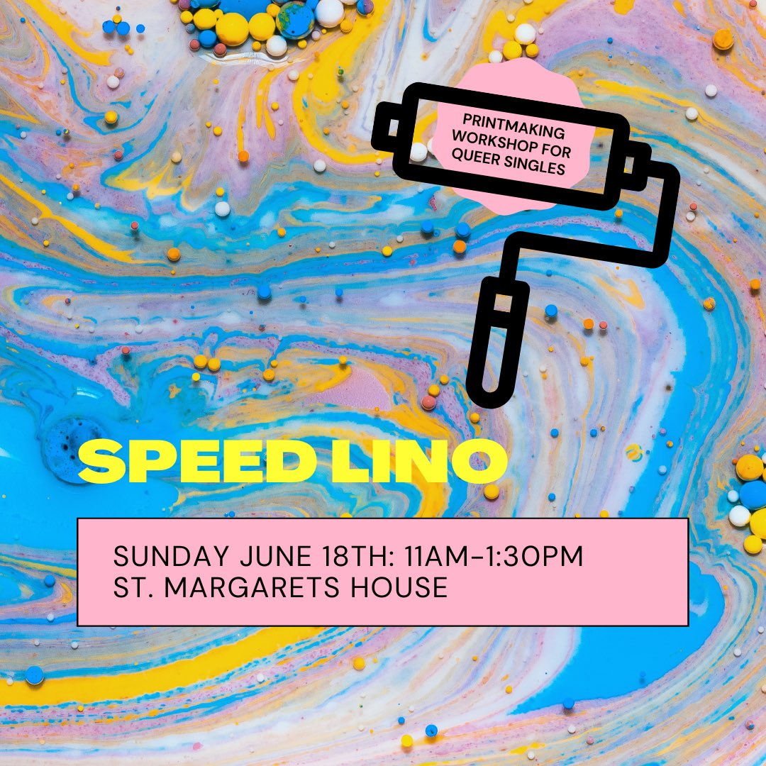 ✨Looking to make some new queer connections whilst getting creative? Come along to an LGBTQ+ linocut printmaking workshop on Sunday June 18th. Some lower cost places available, all materials provided✨ eventbrite.co.uk/e/speed-lino-a… #Pride2023