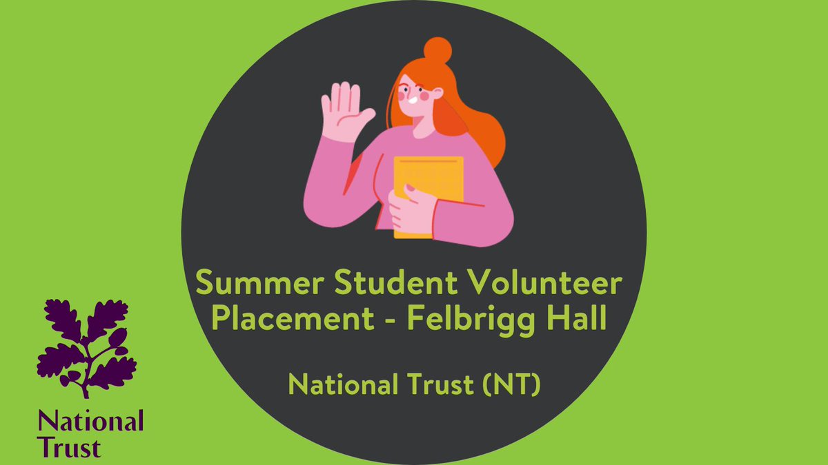 For this years National Volunteering Week, we thought we'd share with you some exciting volunteering opportunities!

Help the National Trust increase awareness get Felbrigg Hall ready for visitors as a Summer Student Volunteer! Apply now 👉 bit.ly/3WFCHxg
