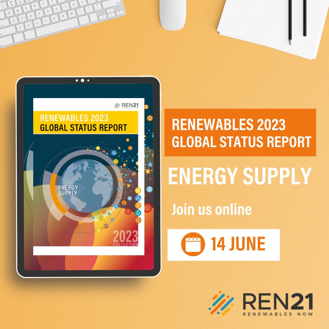 REN21's tweet image. ✨ GET READY! We&apos;re organizing a virtual event on June 14 to share key findings from the Renewables in Energy Supply Module of the Global Status Report #GSR2023.

Register here: bit.ly/RenewablesInEn…