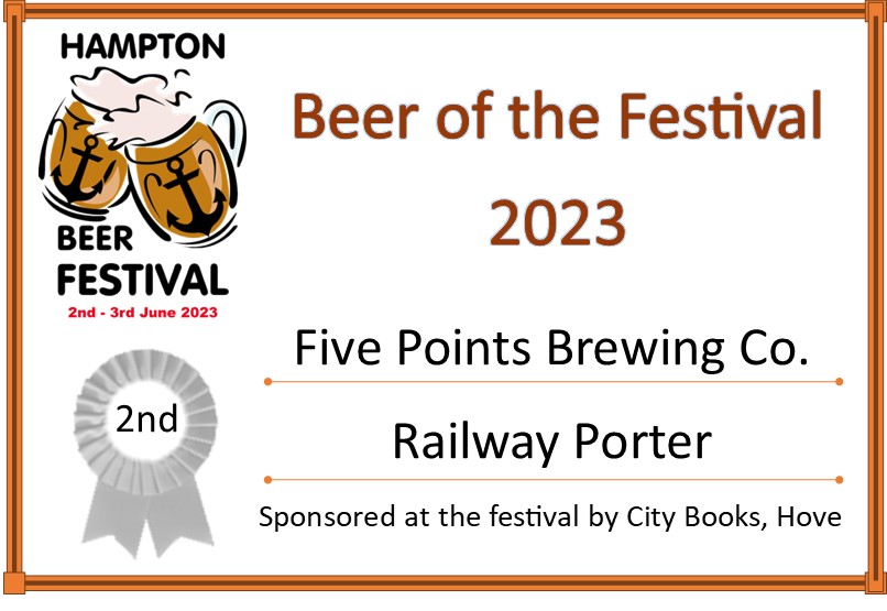 HamptonBeerFest's tweet photo. The votes are in! Beer of the Festival was Honey Dark by @TwickenhamAles! Railway Porter by @FivePointsBrew sponsored by @CityBooksinHove  was second, followed by I've Got The Mosaic In Me by @thamessidebrew in third. Congratulations to all of you!
Other results announced later! https://t.co/7lJ4lDbVuM