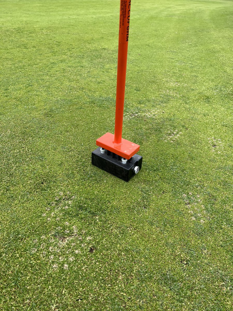 jburberry27's tweet photo. Out this morning checking moisture levels with the @POGOTurfPro and spot treating pitch mark and winter scars with the accuseeder @T2GBentgrass @turfcarescott and a little hole change with the new HiO hole changer @ParAide #MotivationMonday #itkeepsgettingbetter https://t.co/rng7o7jH1T
