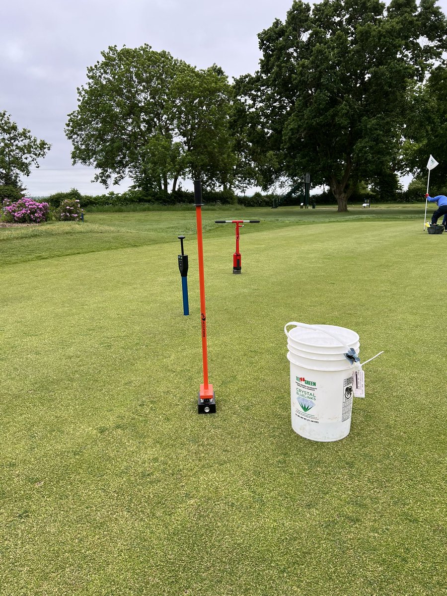 jburberry27's tweet photo. Out this morning checking moisture levels with the @POGOTurfPro and spot treating pitch mark and winter scars with the accuseeder @T2GBentgrass @turfcarescott and a little hole change with the new HiO hole changer @ParAide #MotivationMonday #itkeepsgettingbetter https://t.co/rng7o7jH1T