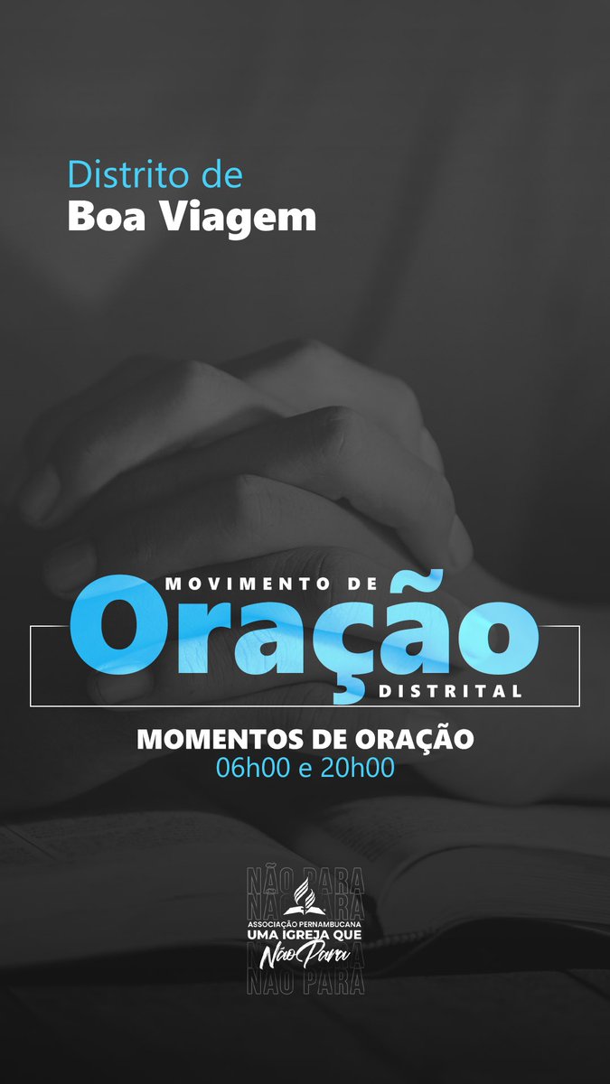 🛐 Hoje o distrito de Boa Viagem dará continuidade ao movimento espiritual da APe por uma igreja que não para de jejuar e orar pelo batismo do Espírito Santo!
#PrimeiroDeus #APeUmaIgrejaQueNaoPara