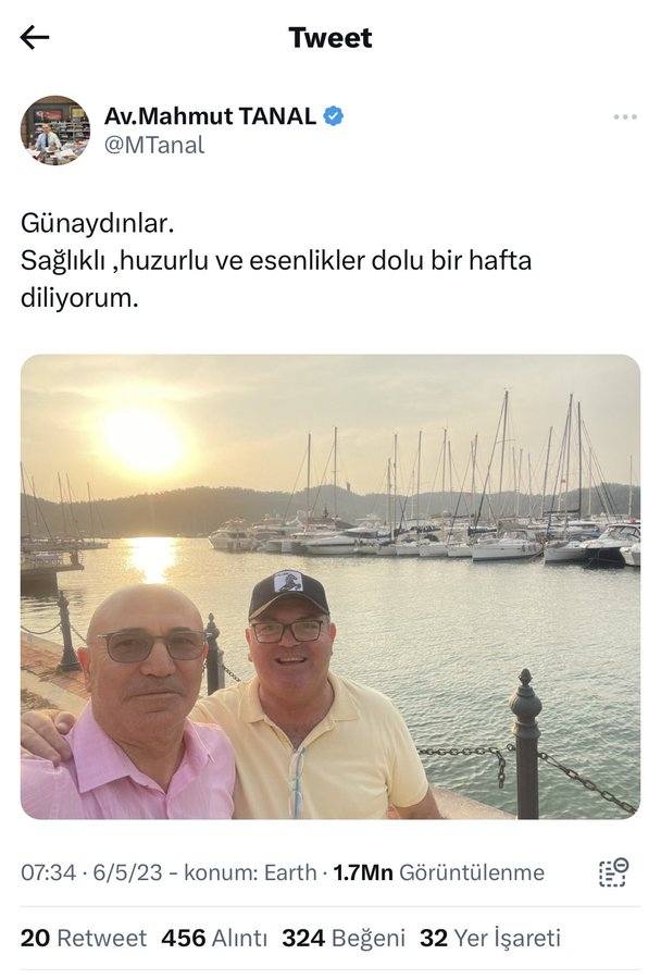 CHP Şanlıurfa Milletvekili Mahmut Tanal tatile çıktı

Yat limanından fotoğraf paylaştı