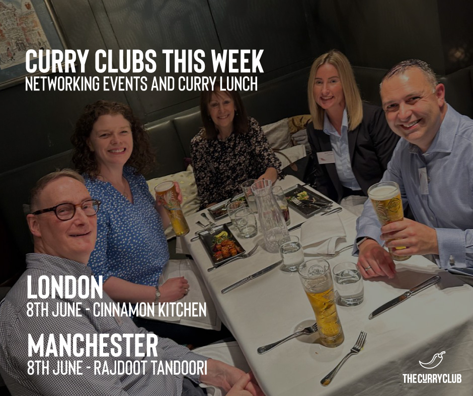 ClubsCurry's tweet photo. #CurryClubs
We have two events this week!
Don't miss #London and #Manchester business networking meetings this week!
See you at the Rajdoot Tandoori and the #CinnamonKitchen
Book here โก https://t.co/DKyfofE7uq
#Event #busines #networking #businessnetworking #networkingevents https://t.co/NfnxteQsb0