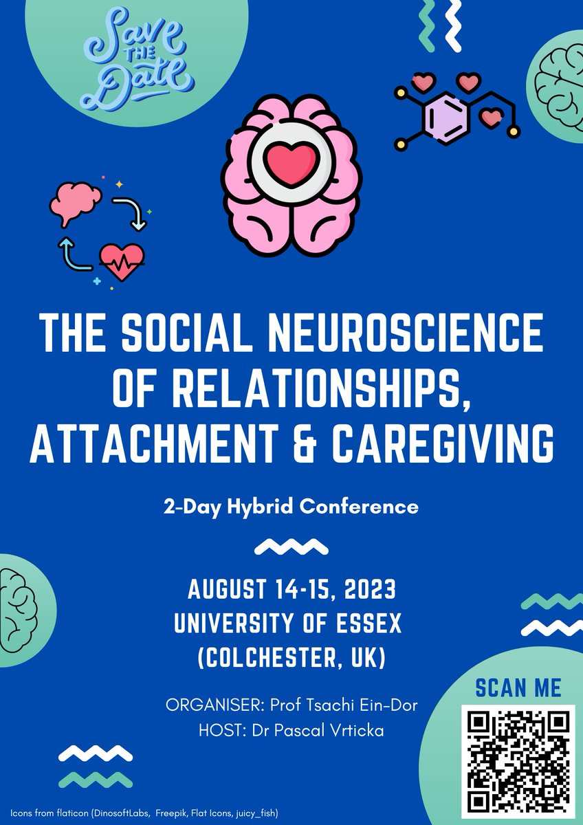 Come to our summer conference @Uni_of_Essex (Aug 14-15): 

The #Social #Neuroscience of #Relationships, #Attachment & #Caregiving (#SNRAC2023): pvrticka.com/soneat-confere…

@saiaorg @attachmentrc @GwentAttachment @TISUK_ @TouchBase_UK @Bowlby_Centre @AUK_Schools @attachtrauma
