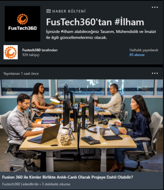 Linkedin haber Bültenimiz #FusTech360ilham yayında. 
Abone olmak için: lnkd.in/dRHEieQM
Abone olun, İlham alın, Güncel kalın.

#bülten #linkedinbülten #linkedinnewsletter #fusion360 #teknoloji #tasarım #analiz #mühendislik #imalat #görselleştirme #iş