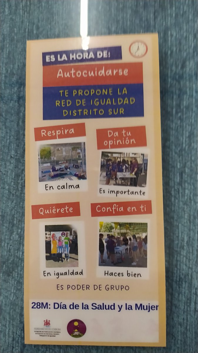 IESSanAlvaro's tweet photo. Dentro de la Red de Igualdad del Distrito Sur, la Delegación de igualdad del Ayuntamiento de Córdoba se ha encargado de la elaboración de un marcapáginas sobre los autocuidado que se han trabajado en los centros educativos y entidades de la Red de igualdad del Distrito Sur. https://t.co/dZeikzcHnB