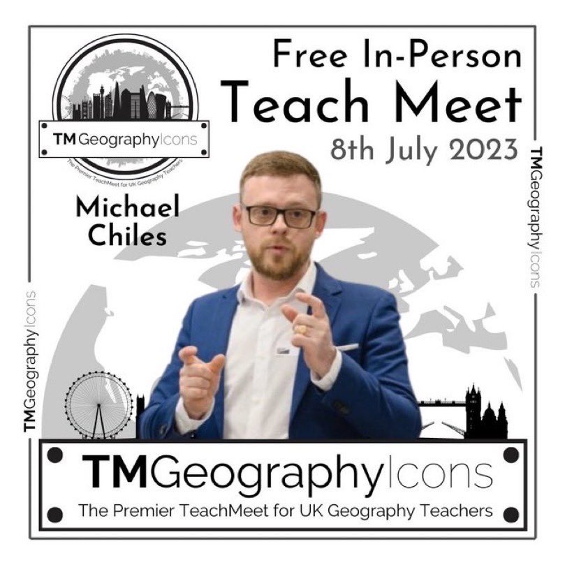 TTRGeog's tweet photo. New half term ☀️ 🌍 means more announcements to follow this week for our face to face #TMGeogIcons event in July… I wonder who else will be joining @DipoFaloyin @m_chiles @MrGoodwin23 @msaldrgeog @DobbieTeaches @HelenPipe_1 @Jennnnnn_x 🤔 

#geographyteacher #teacher #Geography https://t.co/l2P9BqF3LE