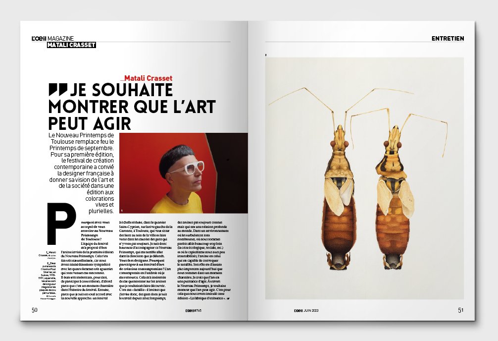 🟣 #Toulouse : Pour sa première édition,  le Nouveau Printemps, le festival de création contemporaine a convié la designer française à donner sa vision de l’art et de la société.
👁️ Matali Crasset, l'artiste invitée du festival, se livre dans L'Œil ⬇️
lejournaldesarts.fr/creation/matal…