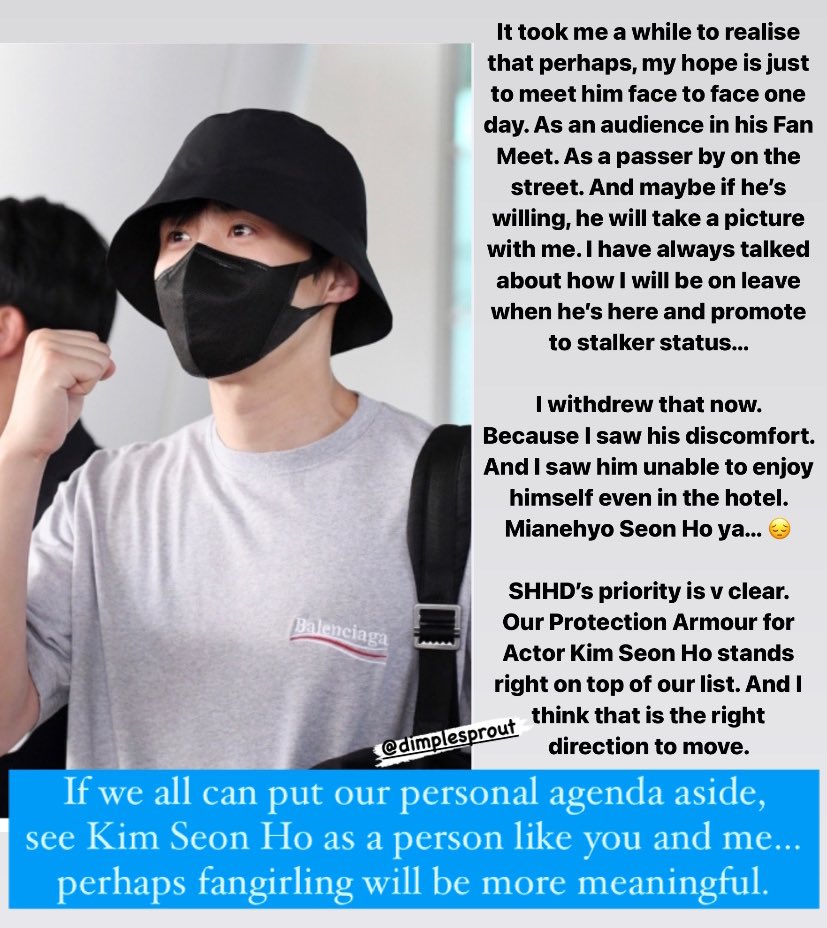 dimplesprout's tweet image. #KimSeonHo  #김선호 
SHHD’s priority is very clear. Our Protection Armour on Actor Kim Seon Ho stands right on top of our list. To me, that’s the right direction to move. If we call ourselves SHHD &amp;amp; make our actor uncomfortable, then it’s time to relook: Are u a SHHD or a fan?