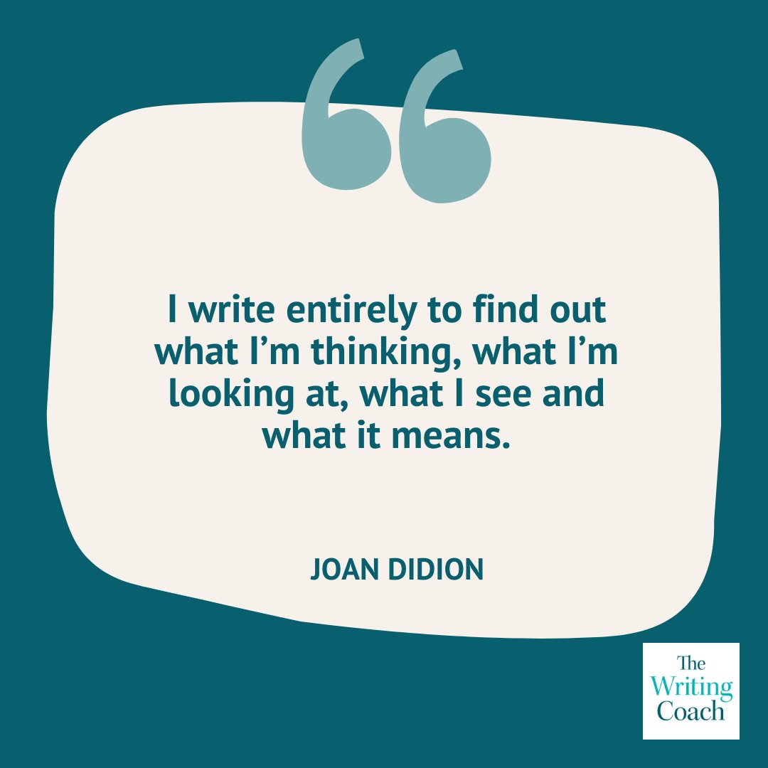"I write entirely to find out what I’m thinking, what I’m looking at, what I see and what it means." -- Joan Didion

#writingcoach #amwriting #writers #writing #wordsofwisdom #words #author #thoughts #authors #writerscommunity #creativewriting #writerslife #inspiringquotes