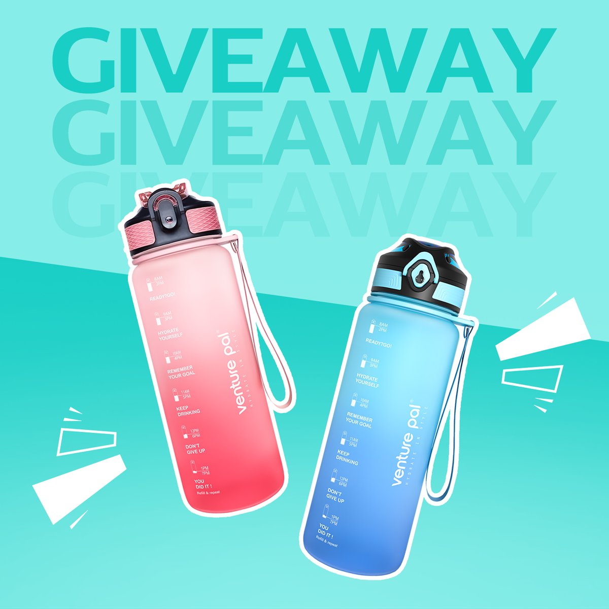 Our New Mini Pal Giveaway is happening on our IG page! 🥰

Click to win:
instagram.com/p/CtEmVSrvIhb/

#venturepal 
#hydrateinstyle 
#waterbottle 
#giveaway 
#giveawaytime 
#giveawayalert