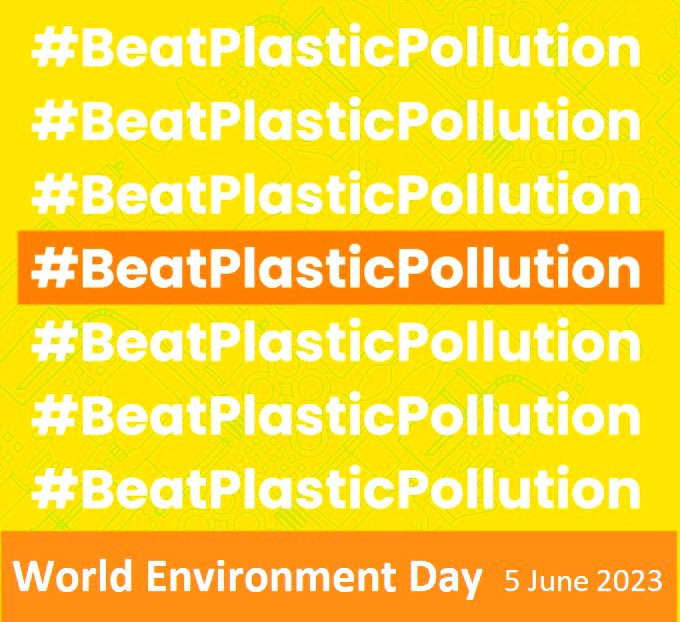 GreenPl_Int's tweet photo. #WED2023  WORLD ENVIRONMENTAL DAY 2023 with the theme: Beat Plastic Pollution encourages worldwide awareness and action for protecting and preserving the environment through beating of plastic pollution.
#BeatPlasticPollution https://t.co/hVQvWAIv8A
