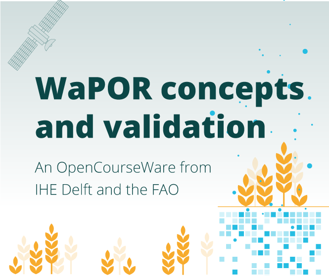 Today you can start with our new #OpenCourseWare on #WaPOR concepts and #validation. Learn more about how you can validate the WaPOR data for your area. Finish all the #quizzes and earn a #certificate
ocw.un-ihe.org/course/view.ph…
@FAO @ihedelft