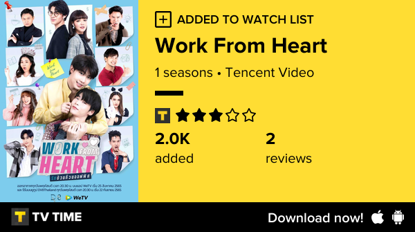 yuchanslay's tweet photo. I've just started following Work From Heart https://t.co/o2MkFOQLsM #tvtime https://t.co/KSutppoYnx