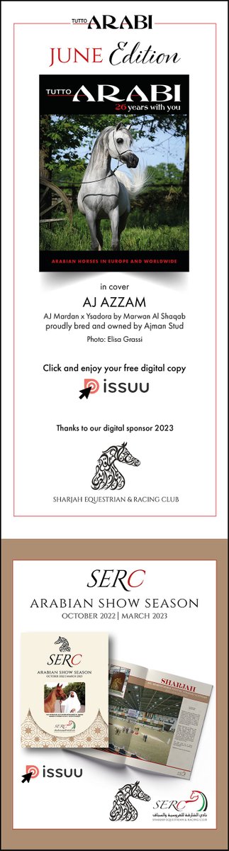 ArabianEssence's tweet image. Tutto Arabi June Edition | SERC - Arabian Show Season 2022-2023
issuu.com/alimedit.../do…...
issuu.com/alimeditrice/d…...

Click here to see High Resolution version:
arabianessence.tv/.../tutto-arab…

#tuttoarabimagazine #tuttoarabi #SERC #ajazzam