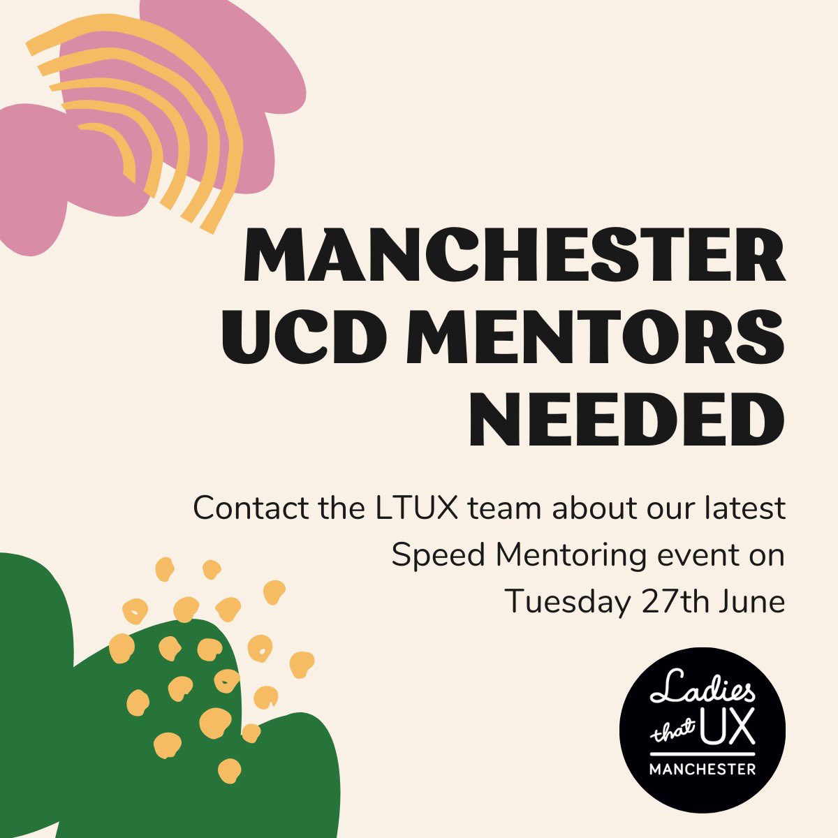 Our next event is speed mentoring.. that means mentors, we need you! With 6x 15 minute slots to meet aspiring UCD-ers, this will be fantastic opportunity to offer advice, and forge long-term professional relationships. DM us if you’d like to register your interest and hear more!