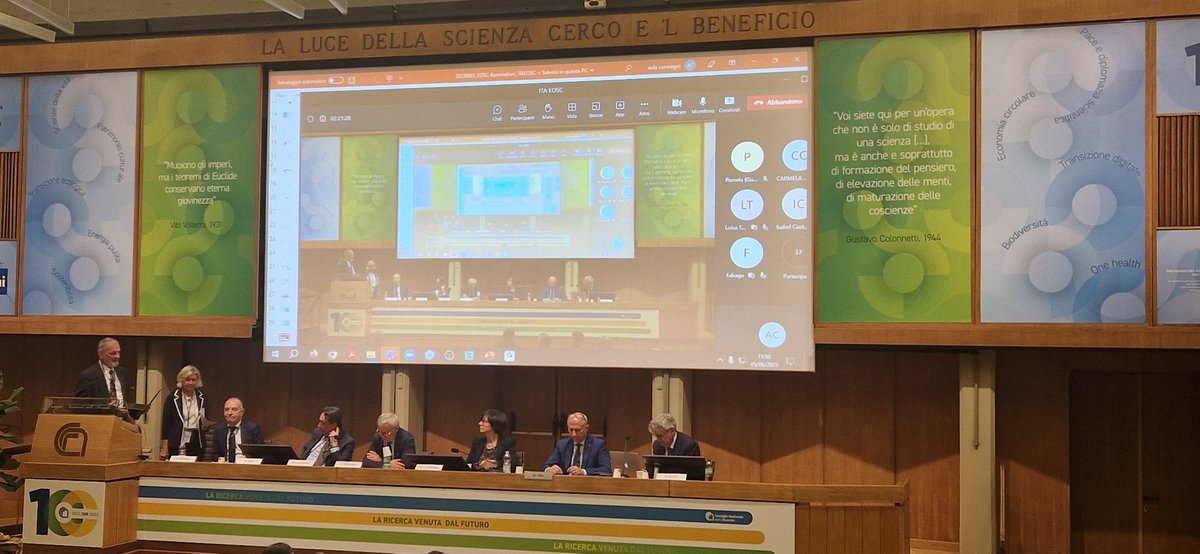 EmmaLazzeri's tweet photo. @MC_Carro is presenting the commitment of @CNRsocial_ in implementing an institutional #openscience roadmap #itaeosc #eosctripartite @eoscassociation https://t.co/1JbU0rrhbV